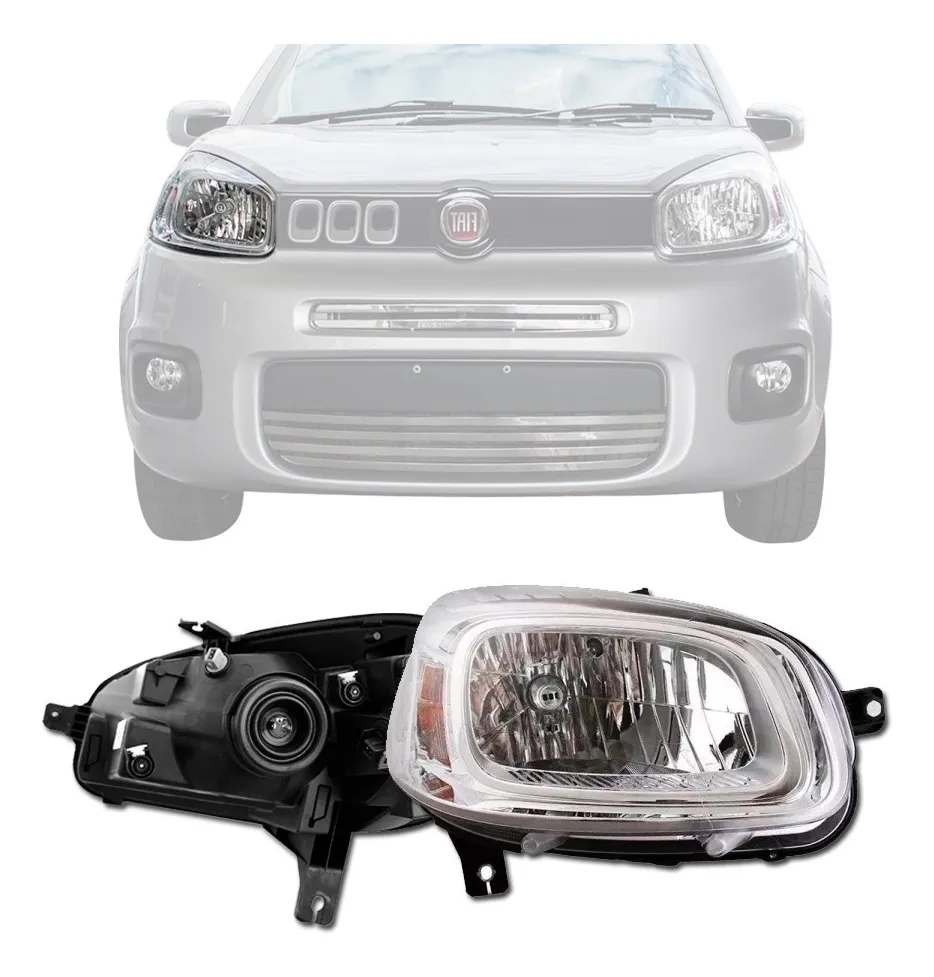 Farol Dianteiro Direito Cromado Novo Uno Fiorino - Image 5