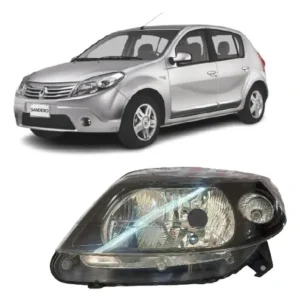 Farol Esquerdo Sandero 2007 - 2011 Mascara Negra 085511170l