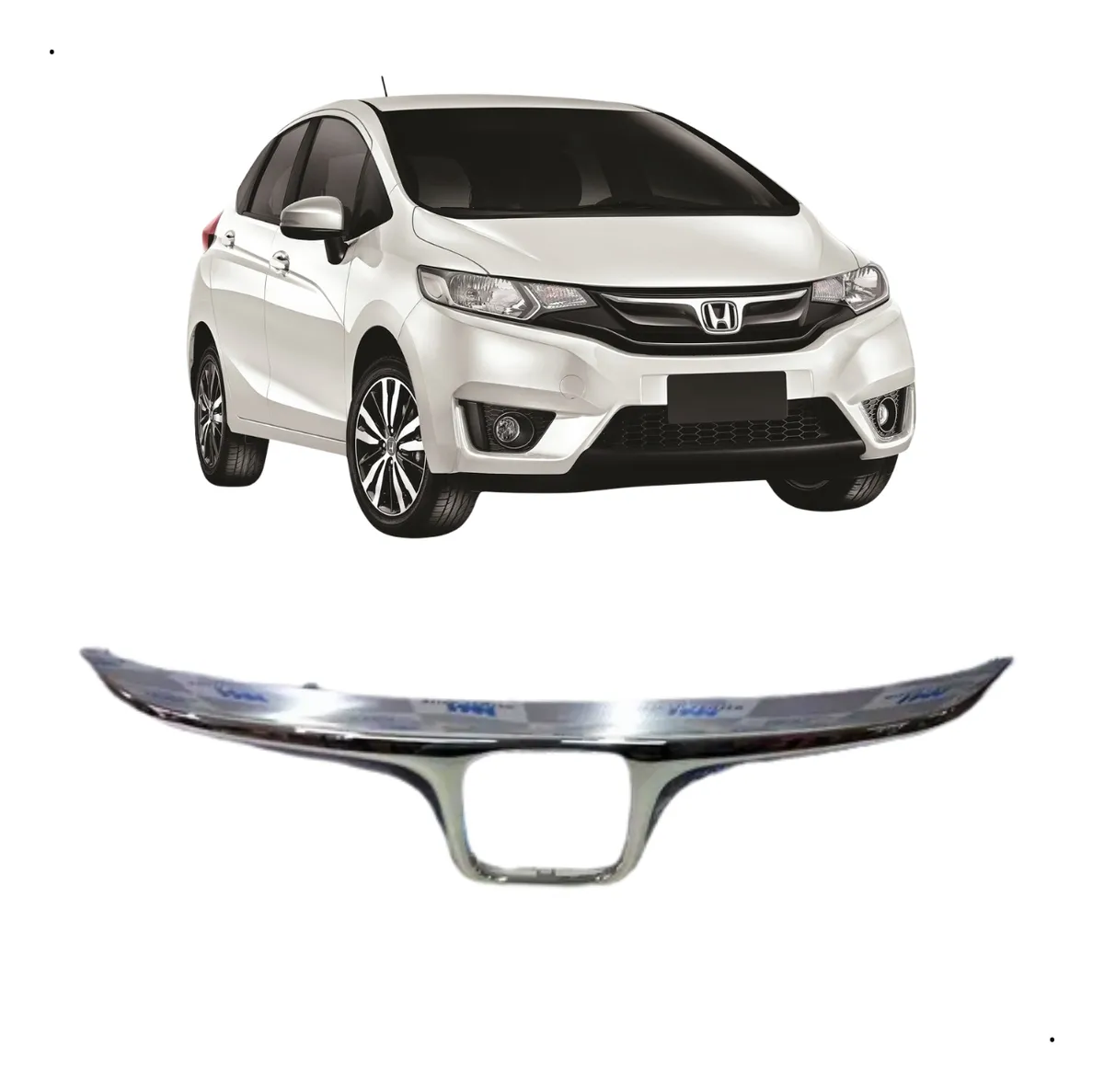 Moldura Cromada Da Grade Dianteira Honda Fit 2015 A 2017