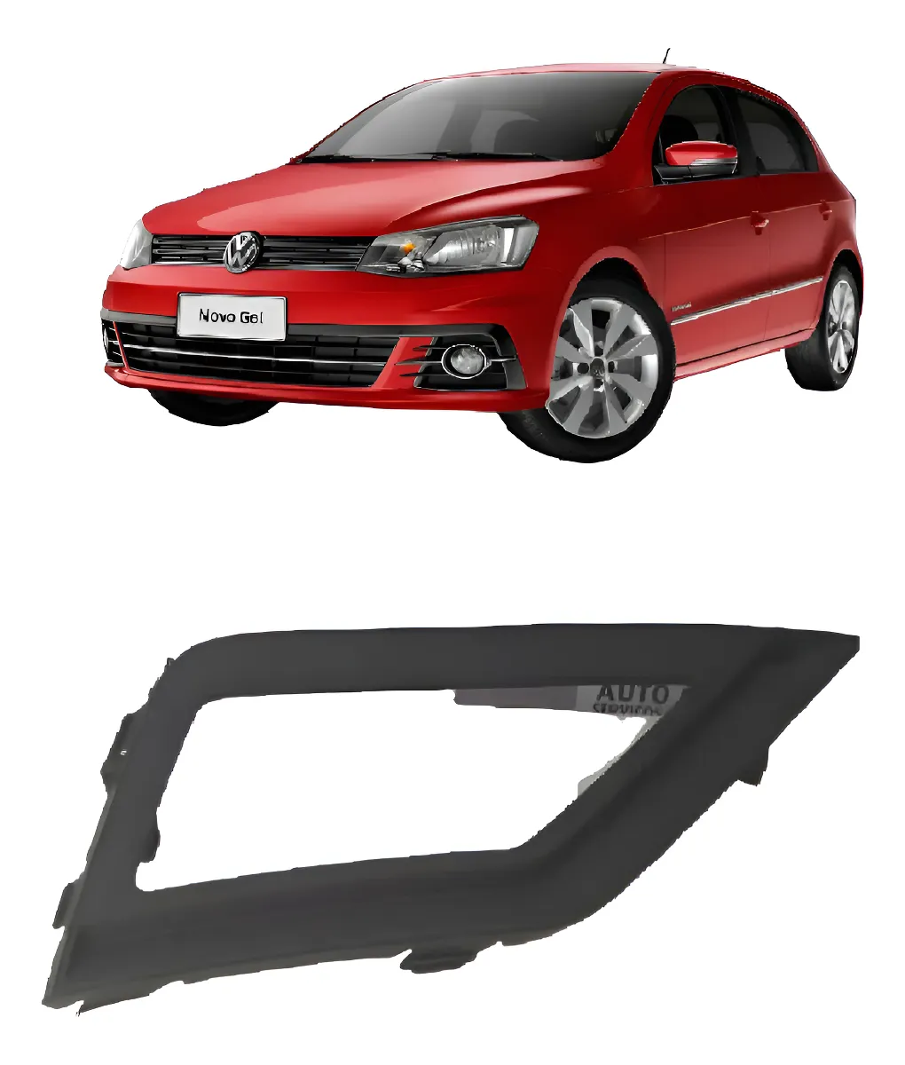 Grade Moldura Milha Direita Gol Saveiro Voyage G7 5u0853666q Preto Direito